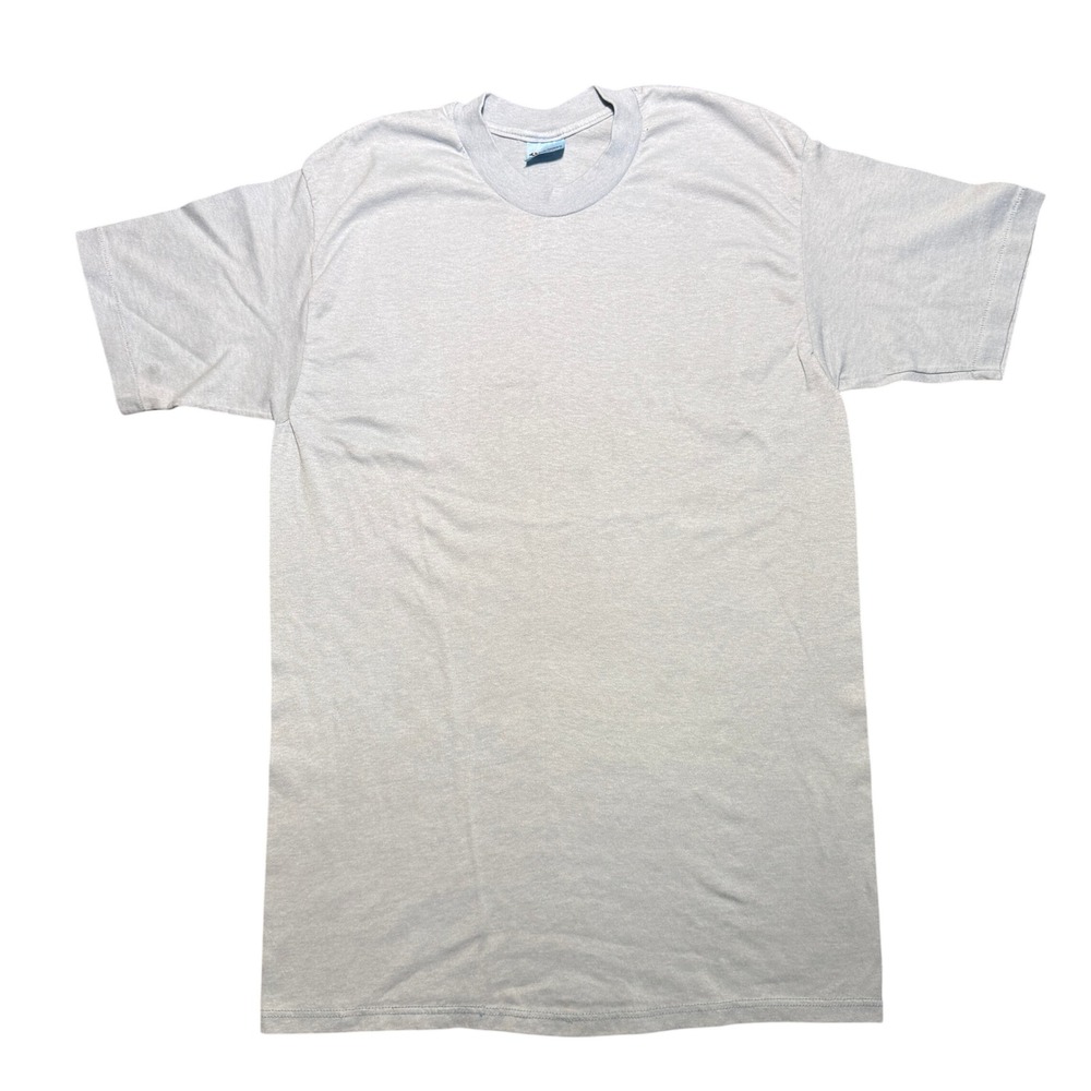 Vintage Stedman Super 50 Blank T-Shirt Light Blue Single Stitch USA Large 42-44